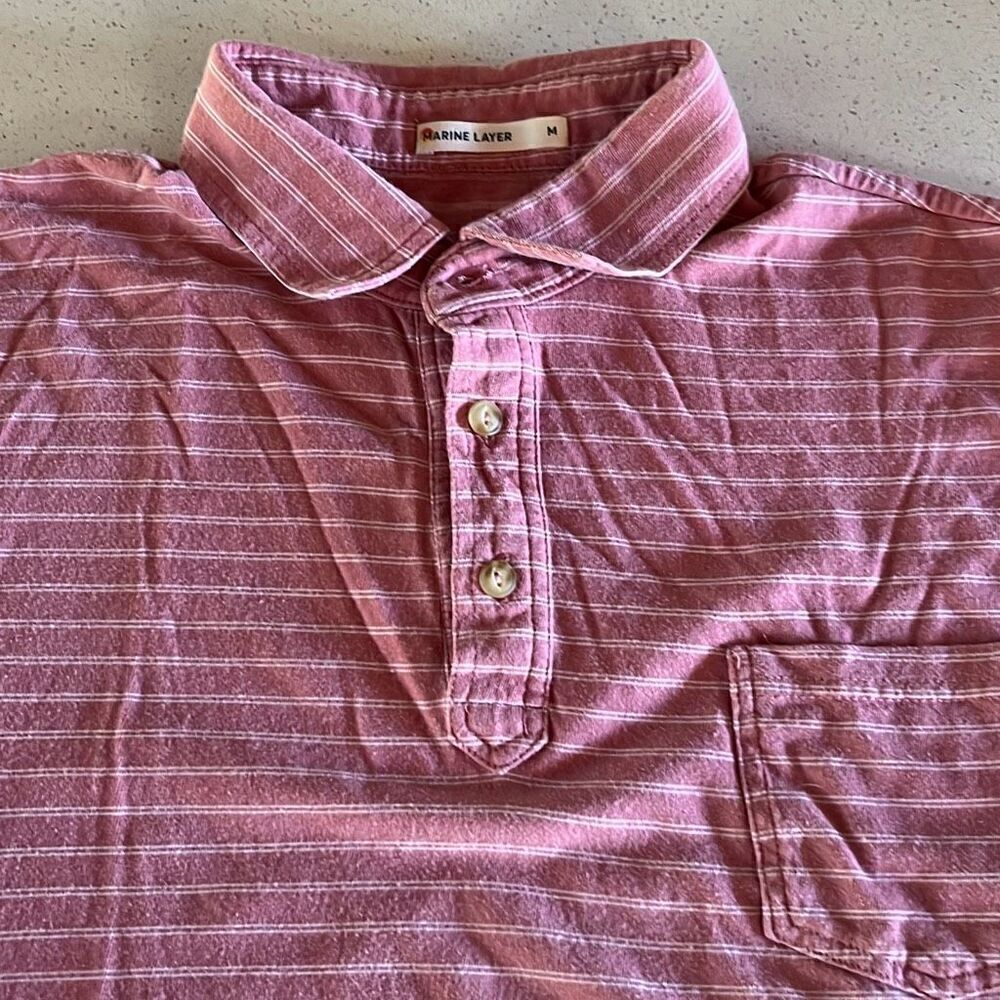 Marine Layer Stripe Polo Mens M